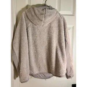 Nike Tech Pack NWT Sherpa Fleece Hoodie Atmosphere Taupe Womens Medium thumbnail 8