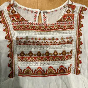 Free People Sunrise Wanderer boho mini dress white XS S thumbnail 6