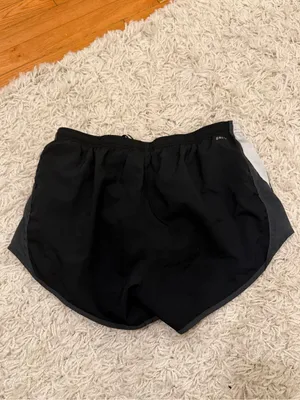 Nike dri-fit Women's Black Running Shorts with Grey Trim thumbnail 3