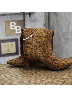 A New Day Womens Justice Boots Animal Print Mid-Calf Light Brown Cheetah 6.5M thumbnail 8