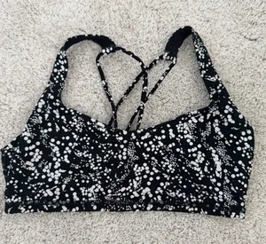 lululemon black and white spotted bra size 4 thumbnail 1