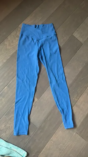 aerie waffle knit blue crossover leggings thumbnail 2