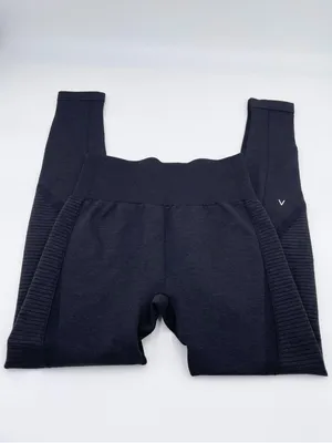 Acta Women's Black Seamless Moto Leggings Size Small Athleisure Workout Ribbed thumbnail 3