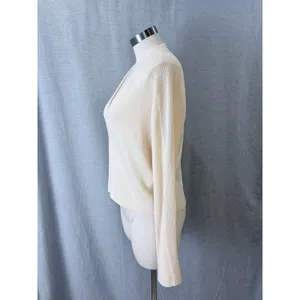 Elie‎ Tahari Merino Wool Cardigan Cream Open Front Hook Closure XL thumbnail 10
