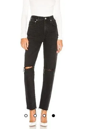 Agolde Black Wash Jeans - Cherie High Rise thumbnail 2