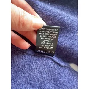 Lusso Womens Cashmere Royal Blue Cardigan‎ S Regency Cozy Core Quiet Luxury FLAW thumbnail 8