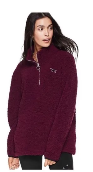 VS PINK Boyfriend Sherpa Half Zip thumbnail 1