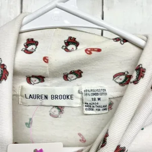 Vintage Lauren Brooke Women 18W White‎ Christmas Turtleneck Long Sleeve Sweater thumbnail 5