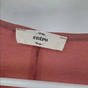 Entro Dusty Rose Blouse cap sleeve L lightweight office work casual layering thumbnail 9