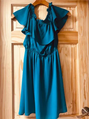 Express Teal Dress thumbnail 3