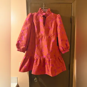 NWT Tuckernuck Palmerston Dress in Red Fil Coupe thumbnail 4