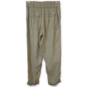 Tahari Womens Olive Green Linen Blend Utility Cargo Pants High Rise Size Medium thumbnail 4