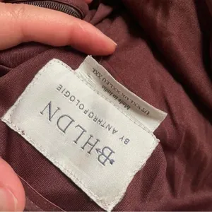 BHLDN Floral Burgundy Ruched Strapless Gown thumbnail 4