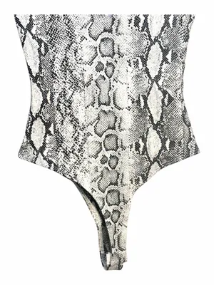 LULUS Women’s Wildlife Black and White Snake Print One Piece Bodysuit Size XS thumbnail 10