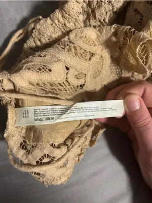 Free People Cream Floral Lace Bralette Size L thumbnail 3