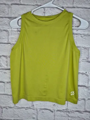 Peloton Seamless Crop Muscle Tank Top Lime Green Chartreuse Neon Women XS/S thumbnail 1