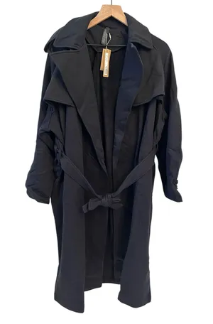 SKIMS NWT Boyfriend Fleece Oversized Trench Coat - Onyx XS thumbnail 1