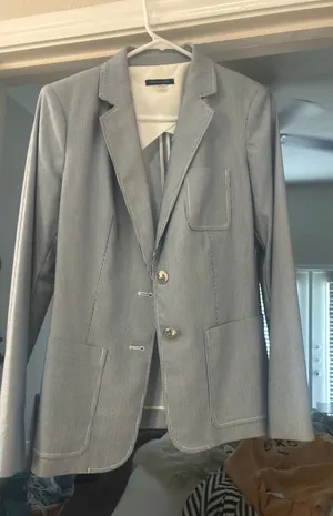 Blue Pinstripe Tommy Hilfiger White Cotton Jacket Blazer thumbnail 1