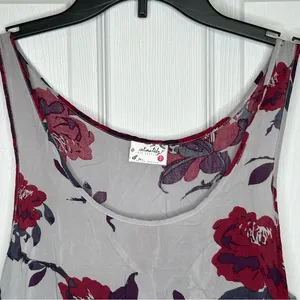Free People Grey Floral Voile and Lace‎ Trapeze Slip Dress Size S thumbnail 5
