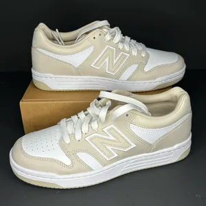 NWT New Balance 480 Beige Cream White Leather Sneakers Mens 7.5 Womens 9 No Box thumbnail 3