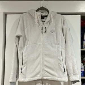 Mountain Hardwear Monkey‎ Fleece Jacket white size medium hooded thumbnail 1