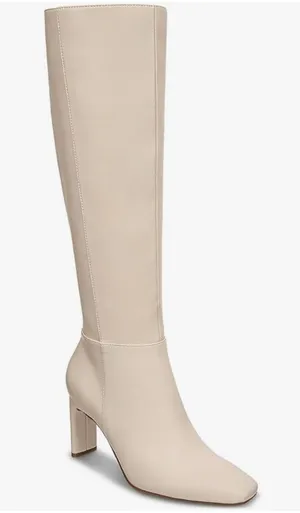 Alfani Womens Tristanne Faux Leather Tall Knee-High Boots Ivory 10M Bone Smooth thumbnail 1