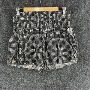 FP Movement Free People Bandana Paisley Running Athletic Shorts Black Cream L thumbnail 2