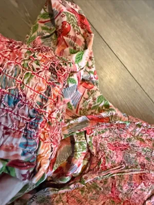 FARM Rio Macaw Smocked Midi Dress- size Large thumbnail 8