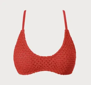 BERLOOK Red Crochet U Neck Bikini Top ONLY 41 Size M thumbnail 7