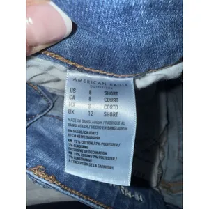 American Eagle Women's 8 Short Regular Hi‎ Rise Jegging Super Stretch Distressed thumbnail 4