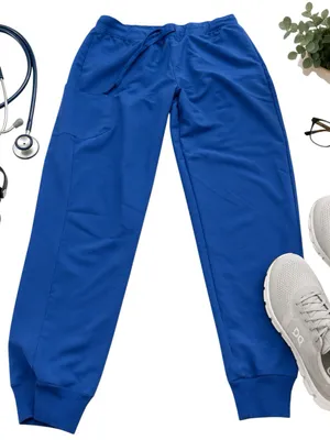 Mandala Royal Blue Jogger Scrub Pants Stretch Multi-Pocket Women’s XS Uniform thumbnail 1