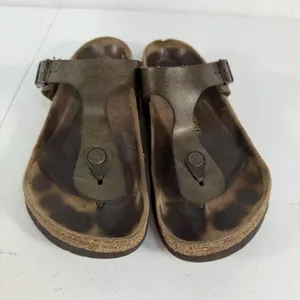 Birkenstock Gizeh 37 US 6 Sandals Metallic Bronze‎ Birko-Flor Thong Women's thumbnail 7