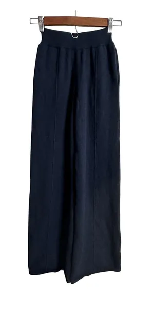 Naadam 100% Cashmere Washable Pants in Indigo Wide Leg Womans XXS thumbnail 1