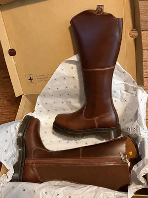 Dr. Martens Amaayah Hi Butterscotch Leather Knee High Boots Size 8 NIB thumbnail 5