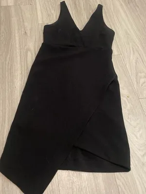 Leith Black V-Neck Wrap Mini Dress thumbnail 1