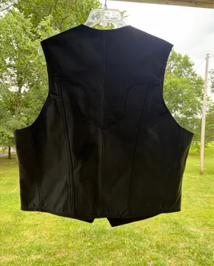 Classic Black Genuine Leather Vest XXL Made in Mexico motorcycle biker outlaw thumbnail 9