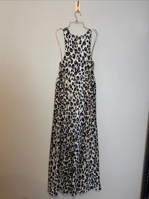 Ann Taylor Animal‎ Print Halter Maxi Dress Size Large thumbnail 9
