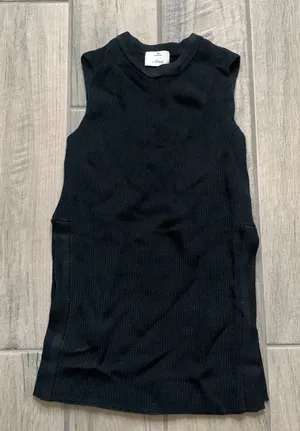 Wilfred black high slit tank top thumbnail 1