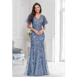 NEW Elegant Mother of Bride Sequin Mermaid Embroidery Evening Dress 2X thumbnail 5