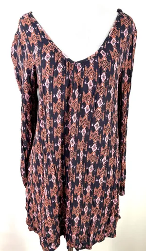 Billabong Women's Sweet Sand Boho Tribal Tunic Top Shirt Size Medium thumbnail 1