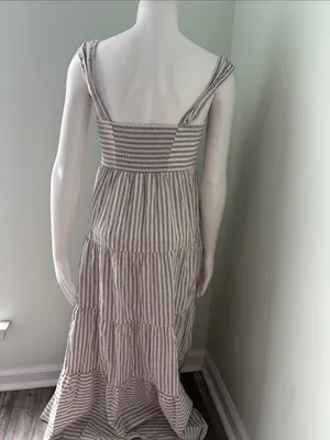 Madewell Cotton Hemp Stripe Tiered Maxi Dress thumbnail 7