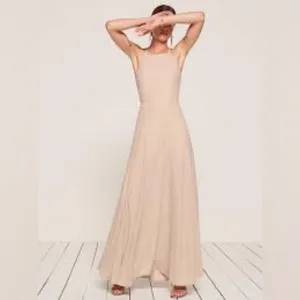 Reformation Size 4 Myrtle Dress Champagne Cream Flowy‎ Maxi Sleeveless thumbnail 6