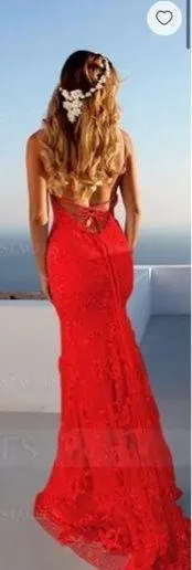 Stacees Red Prom Dress thumbnail 2