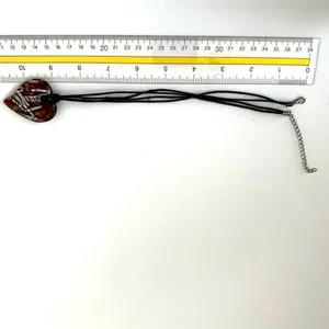 Brown glass heart pendant necklace on cord thumbnail 7