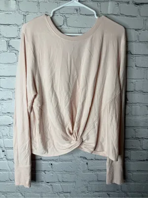 Athleta Long-Sleeve Twist Front Top - Light Blush large thumbnail 3