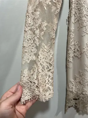 SAYLOR Leondra Nude Lace Long-Sleeve Mini Dress Size XS thumbnail 5