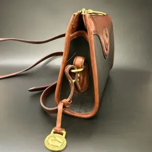 Vintage DOONEY & BOURKE All Weather Leather Collection Black/Brown Crossbody Bag thumbnail 2
