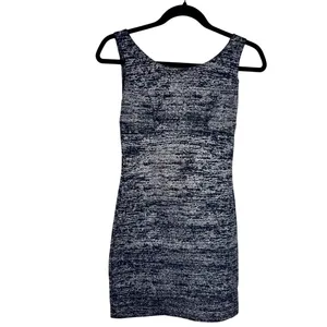 Emerald‎ Sundae Navy Silver Metallic Shimmer Bodycon Mini Dress Small thumbnail 2