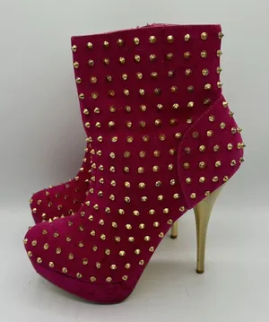 Goldfish Women Sz 9-9.5M Pink Stiletto 5" Hi‎ Heels Shoes Spike Dancer Glam Rock thumbnail 1