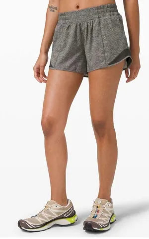 lululemon hotty hot short II 4” heather lux multi black size 10 thumbnail 1